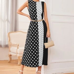 Polka dot dresses, belt included